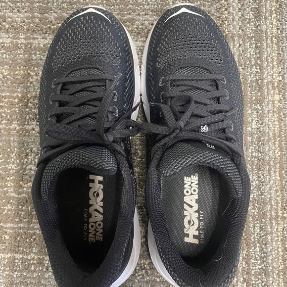 Excellent like new Hoka Black and White Athletic Sneakers - Picture 2 of 3